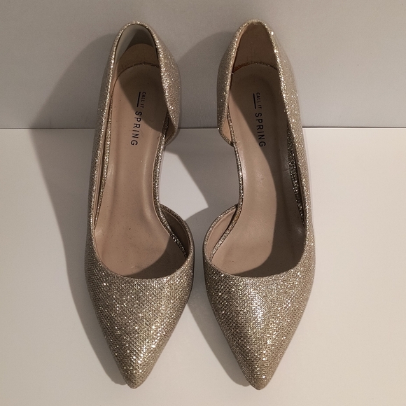 Call It Spring Women's 7 Silver Sparkle Shine Heels - Picture 1 of 9